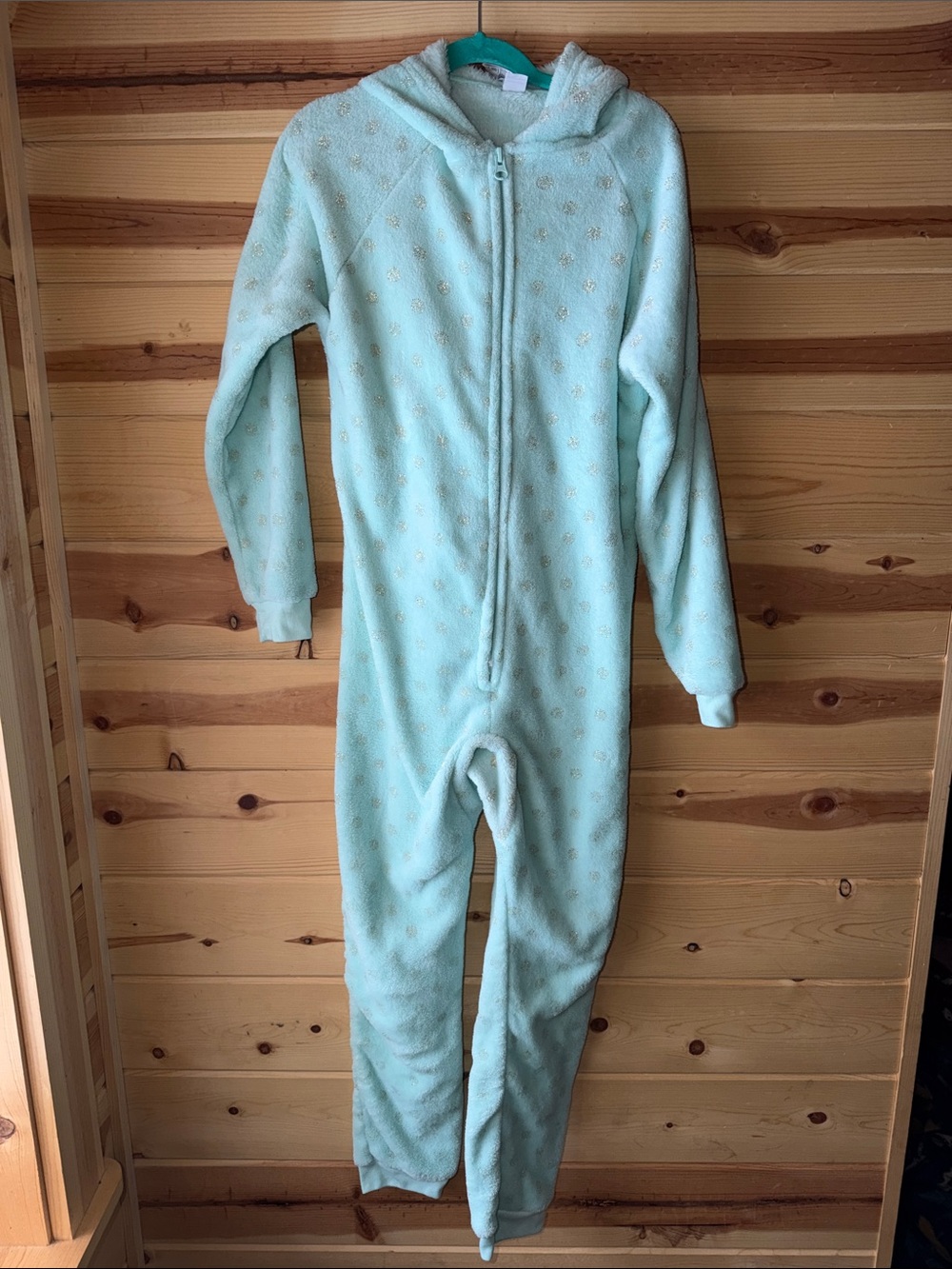 Limited Too Mint Green Hooded Fleece One-Piece Footie